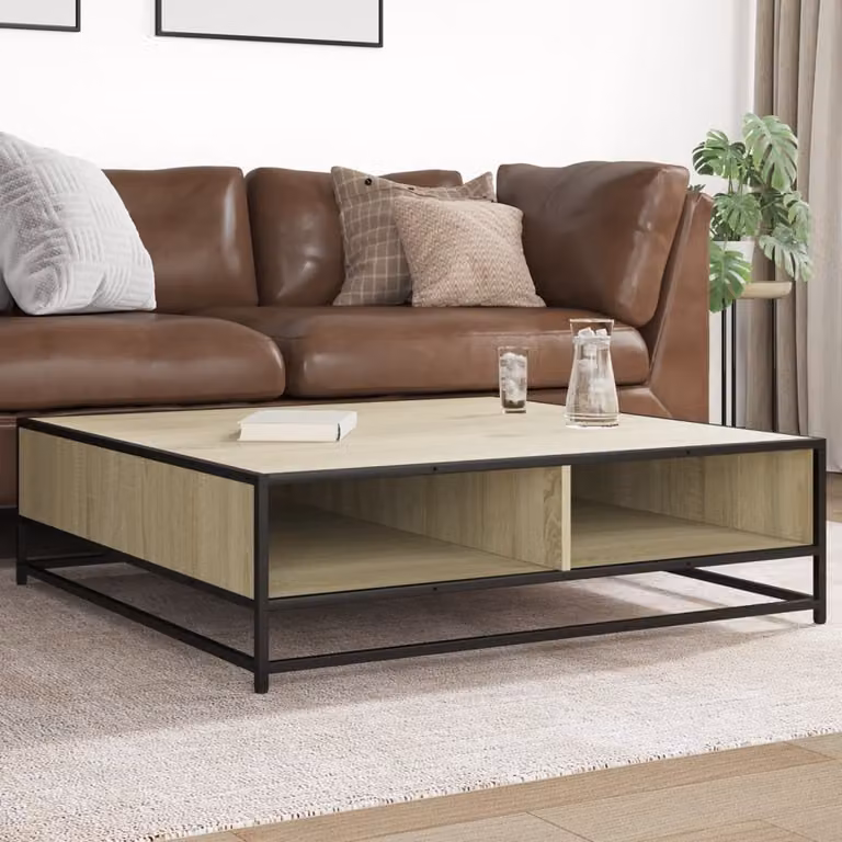 Maison Exclusive - Tavolino Sonoma in rovere 100x100x30 cm Materiale ligneo e metallo