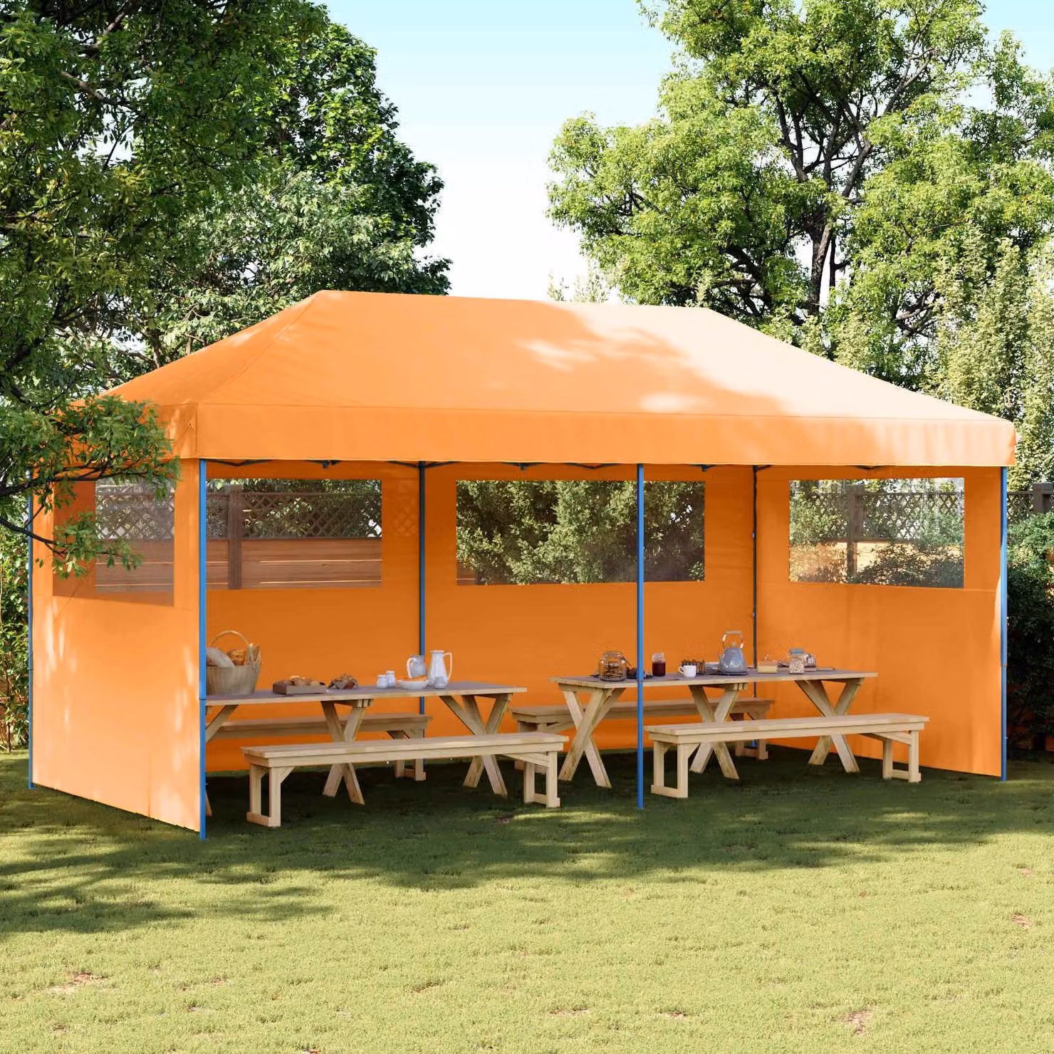 Maison Exclusive - Tenda per feste, dimensioni 292 x 580 x 315 cm, colore arancione, tessuto Oxford