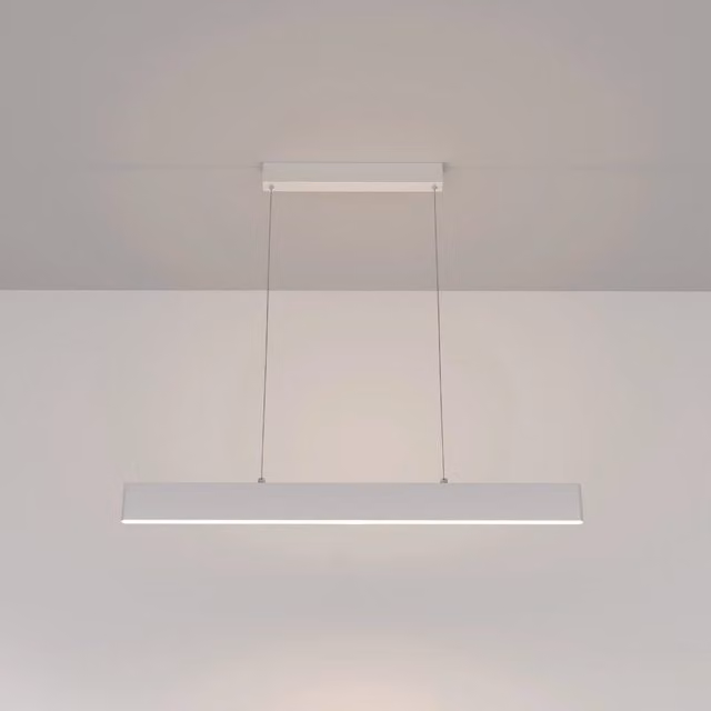 Lampadario a sospensione moderno Maytoni Step in metallo bianco con LED integrato da 23W luce bianca calda