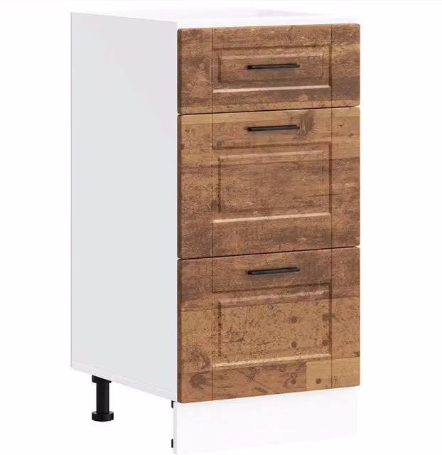 Mobile da cucina in legno composito con finitura effetto legno anticato marrone, L 40 cm x P 46 cm x H 81,5 cm