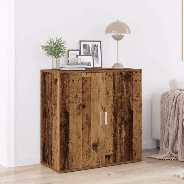 Credenza Buffet Rustica vidaXL in Legno Multistrato Marrone L: 79 cm, P: 38 cm, H: 80 cm – 1