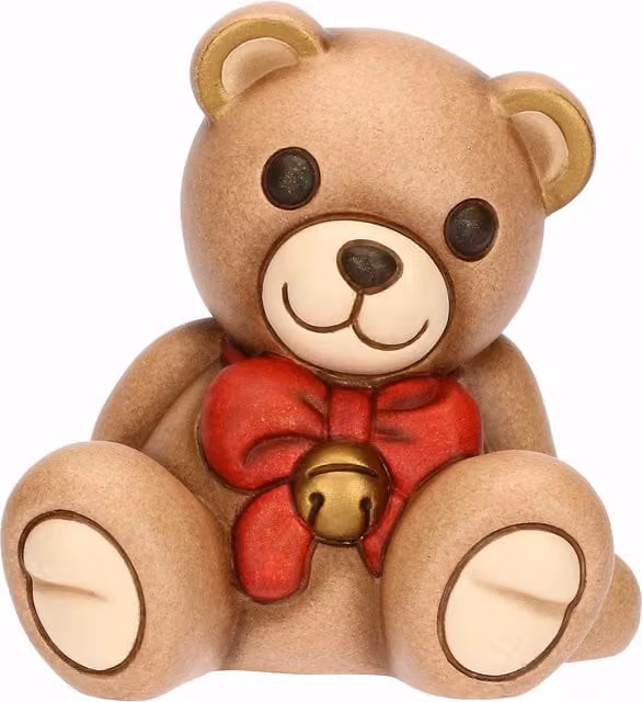 Teddy Natale con fiocco in ceramica, piccolo
