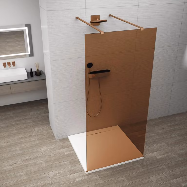 Polysan ESCA COPPER MATT, paravento doccia angolare, vetro color marrone, 1000 mm - ES1510-10