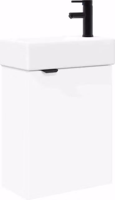 Mobile bagno moderno sospeso bianco con ante a battente L: 45,5 cm, P: 22,5 cm, H: 84 cm