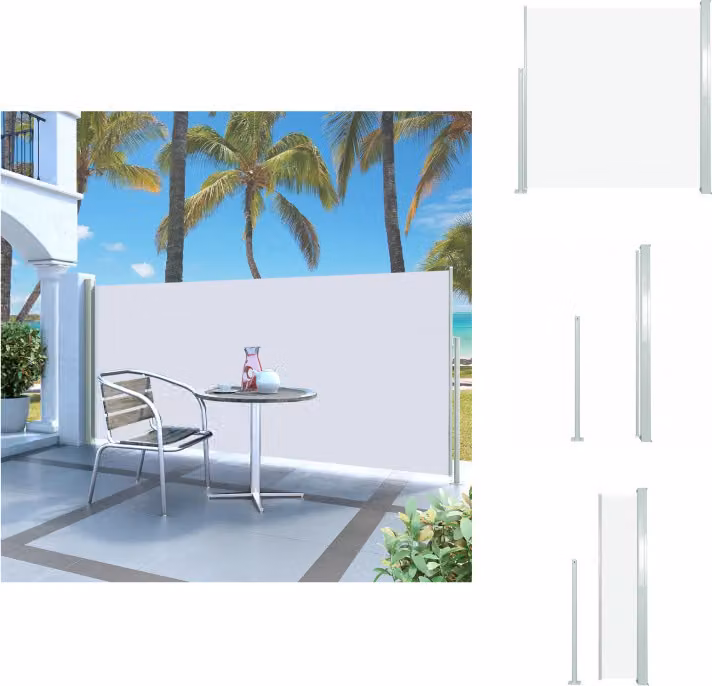 vidaXL Tenda laterale estensibile 140x300 cm crema - Ombrelloni e tende da sole