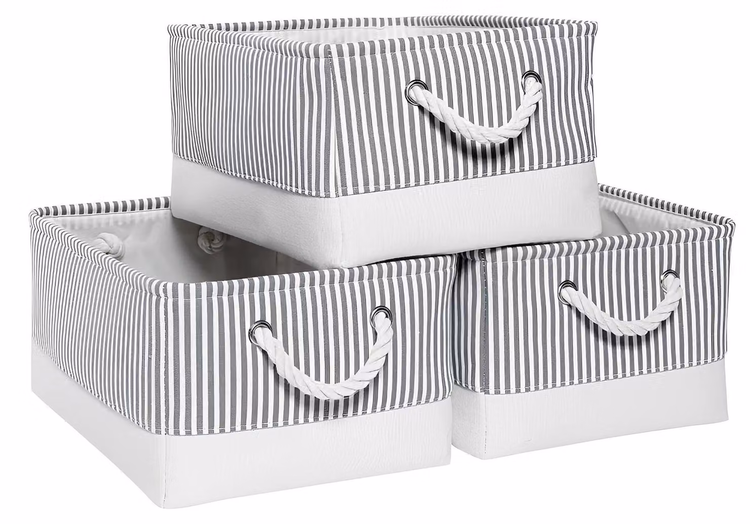 Omgoods - Set di 3 scatole pieghevoli per l'organizzazione, realizzate in tela