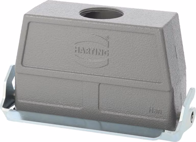 HARTING Han 24B Alloggiamento connettore alto, 1xPG29 uscita cavo diritta, con 1 staffa longitudinale Vite PG29 Area di serraggio