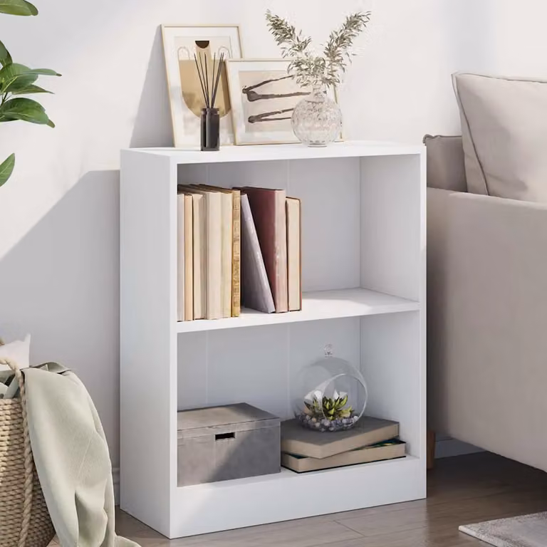 Libreria moderna vidaXL in legno e MDF bianca L 60 cm, P 24 cm, H 76 cm
