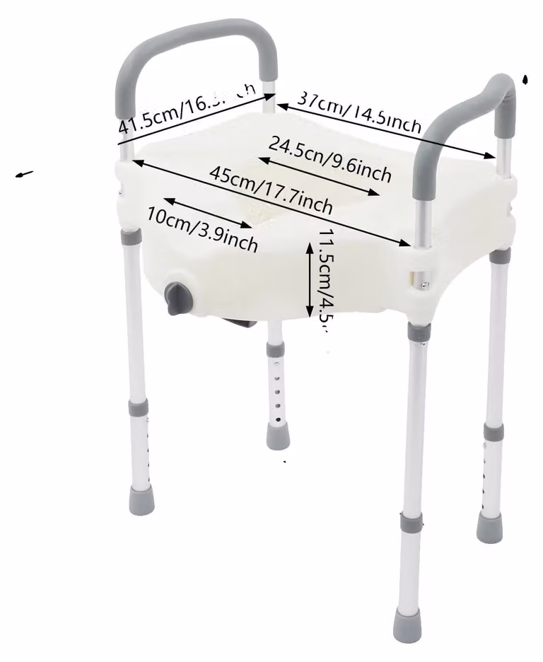 Alza WC, altezza regolabile, maniglie di sicurezza, BIANCO