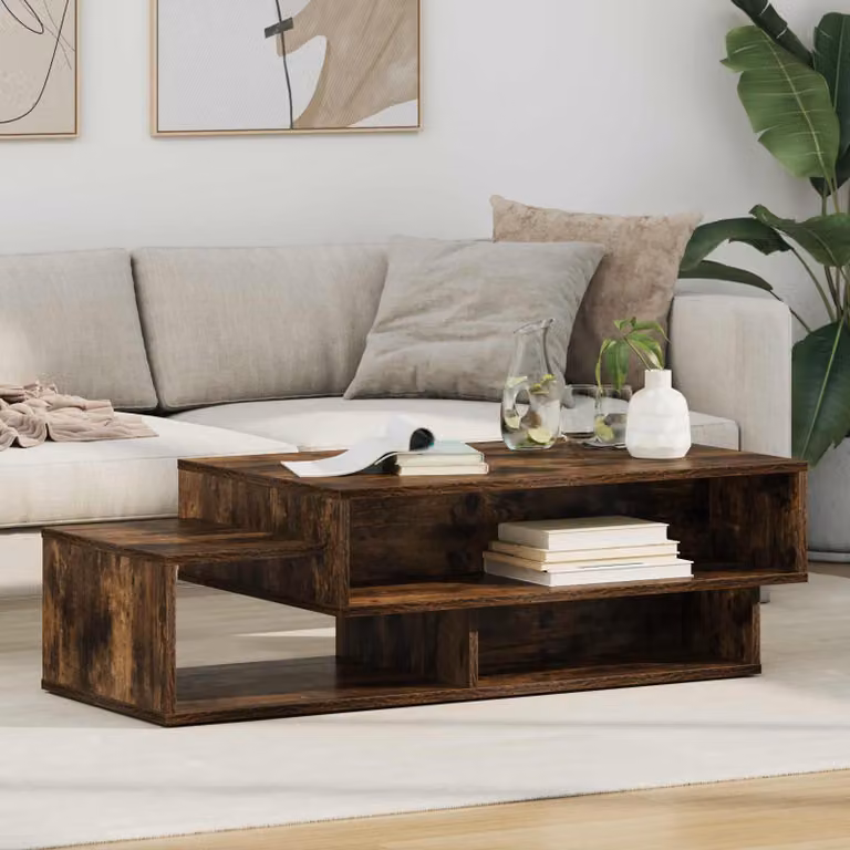 Maison Exclusive - Tavolino da caffè in legno impiallacciato noce, dimensioni 105 x 50 x 32,5 cm