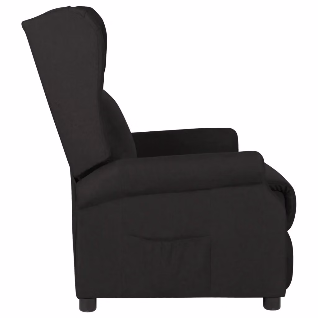 Poltrona Reclinabile Relax vidaXL in Tessuto Nero con Braccioli e Reclinazione Manuale – 2