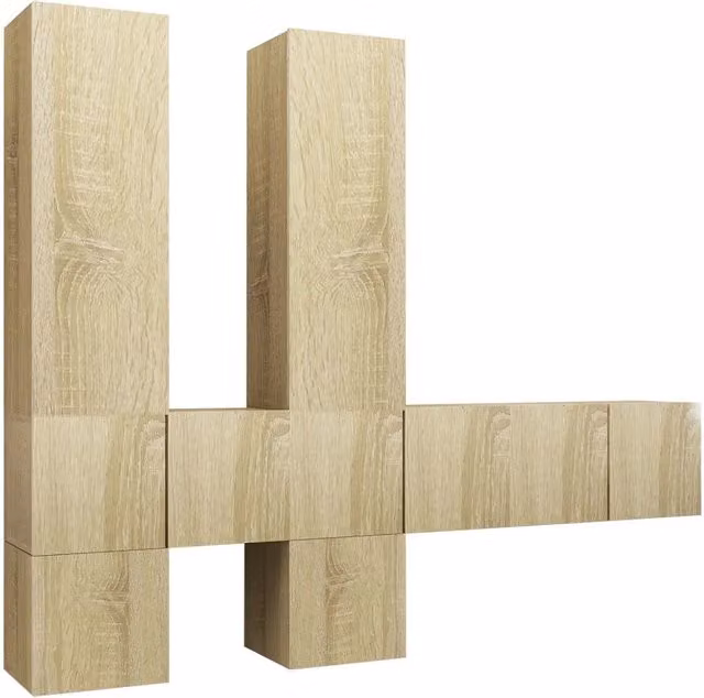 Set di Mobili Porta TV 7 pz | Armadietto TV | Mobile Porta TV Rovere Sonoma in Legno Multistrato