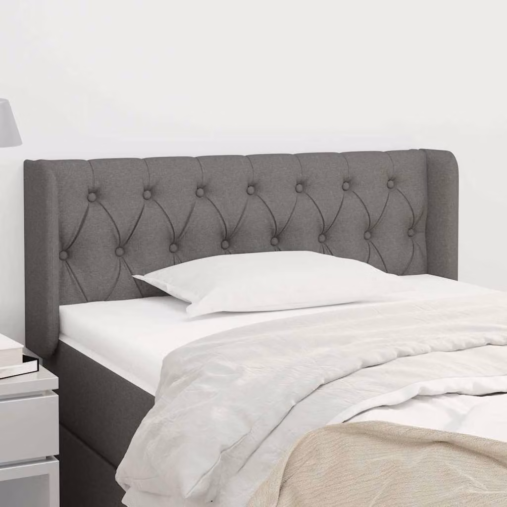 Testiera ad orecchio vidaXL in tessuto grigio scuro L: 93 cm, P: 16 cm, H: 78-88 cm