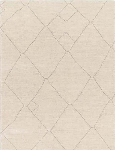 Tappeto moderno Heal beige in stile scandinavo con effetto alto-basso L: 150 cm, P: 80 cm