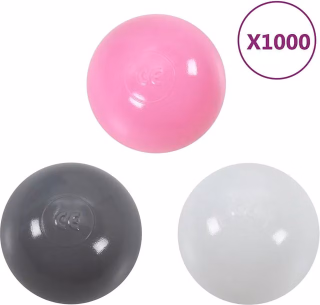 Set di 1000 palline da gioco multicolore vidaXL in plastica