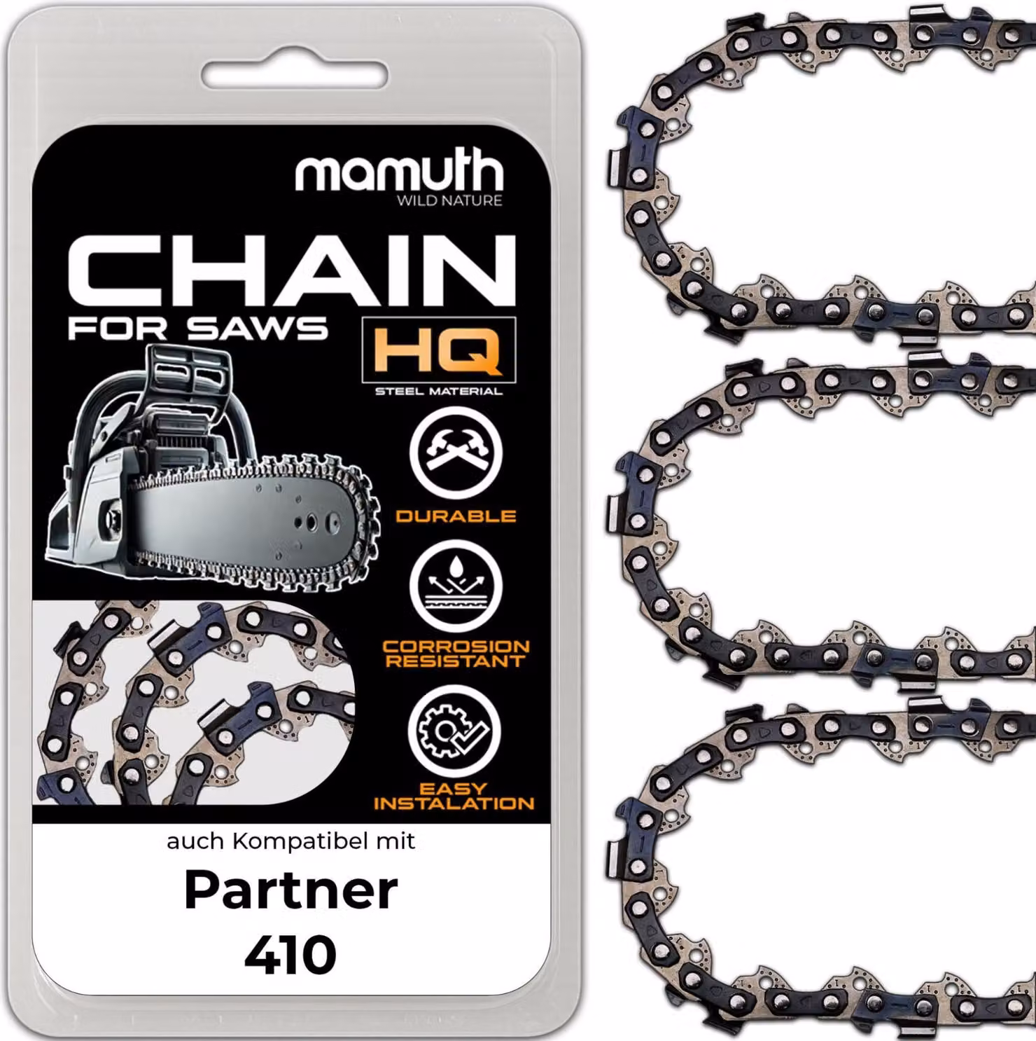3 catene per motosega 40 cm 1,5 mm 0,325" 66 TG per Partner 410