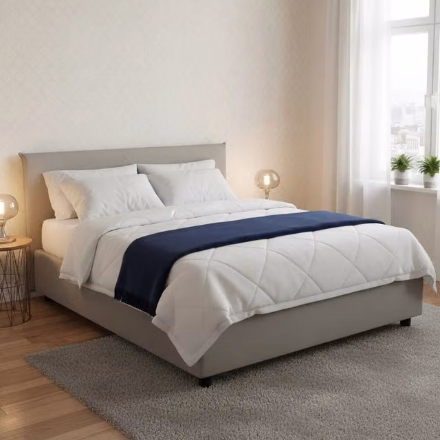 Letto Matrimoniale Ariadni Talamo Italia con Materasso Incluso, Grigio, L/P/H: 160 x 200 x 175 cm