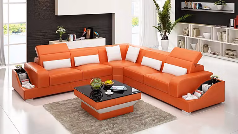 Eckgarnitur Sofa Ledersofa Ecksofa Polster Polster Couch Garnitur Wohnlandschaft