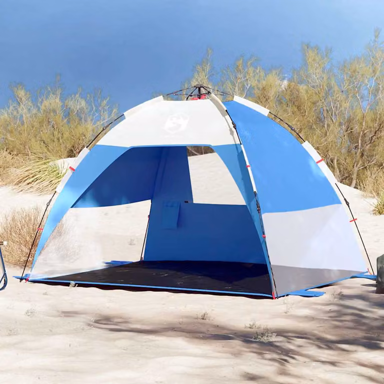 vidaXL Tenda da Spiaggia per 2 Persone Blu Impermeabile in Poliestere