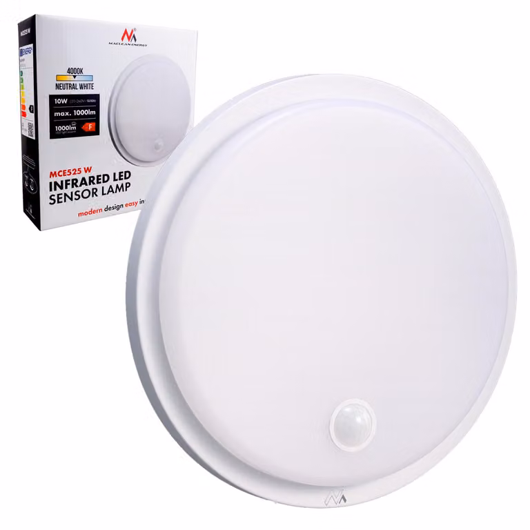 Lampada a LED con sensore di movimento Maclean Sensore PIR Colore bianco 10 W IP65 1000 lm Colore neutro MCE525 W