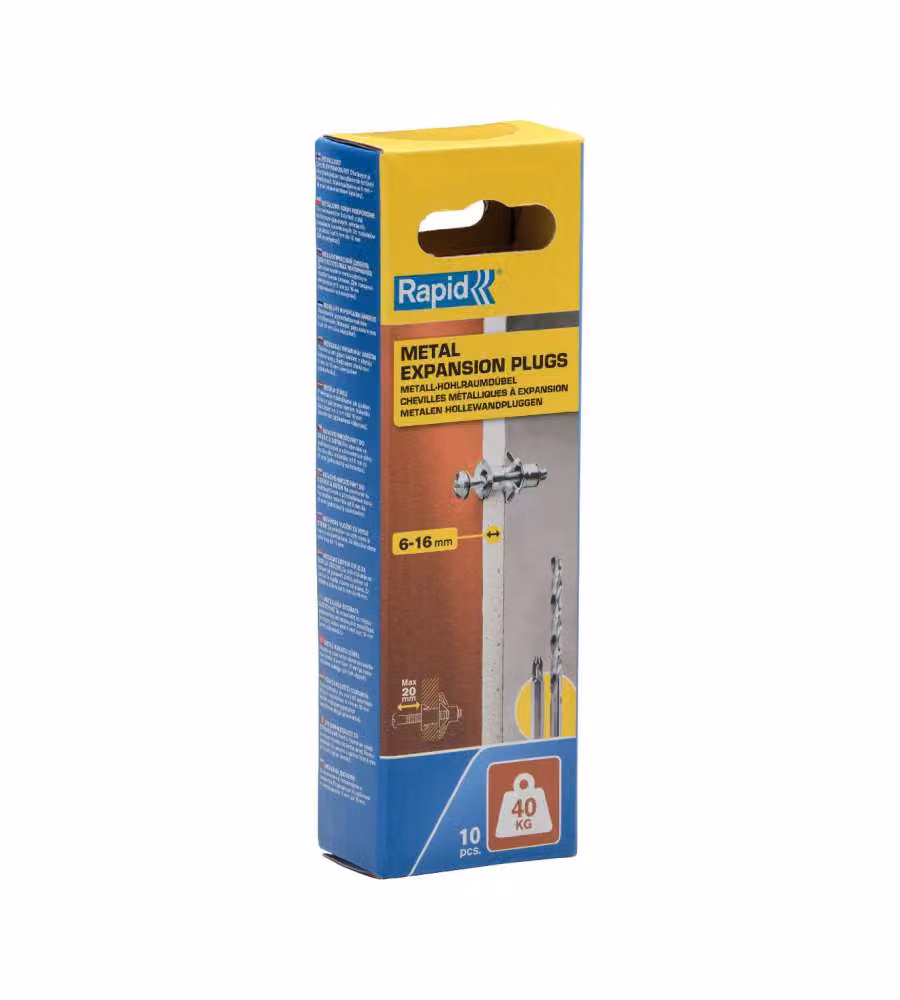 Rapid Tassello Espansione Cartongesso 11x37mm Argento 10pz Fai-da-te
