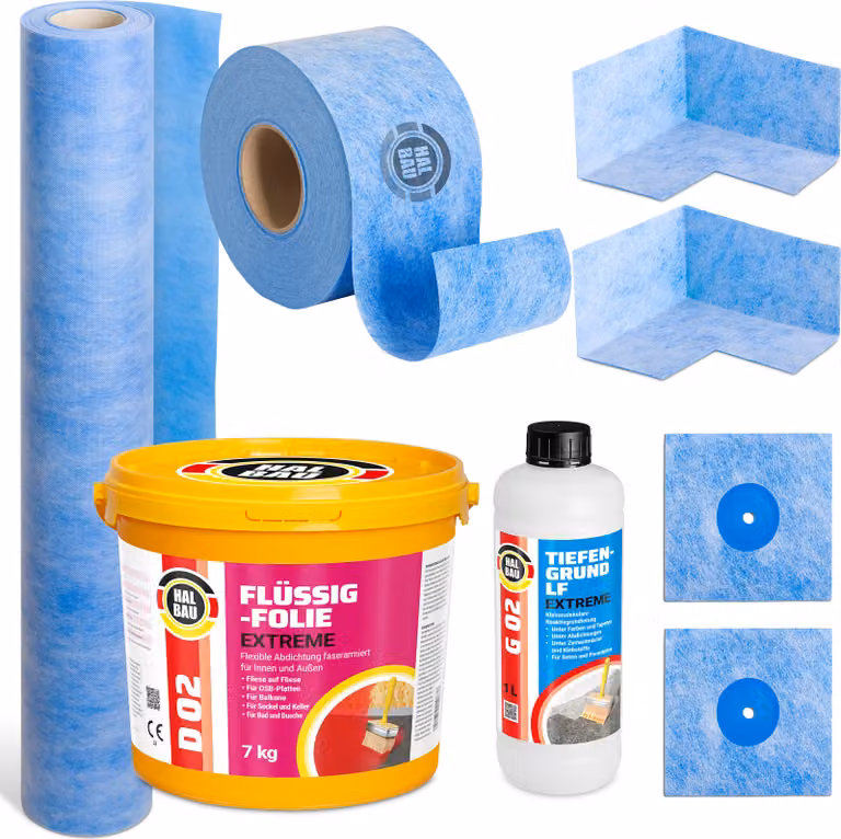 Set di sigillatura per doccia foglio liquido 7 kg foglio di sigillatura 1 m di profondità set di primer per esterni interni H310