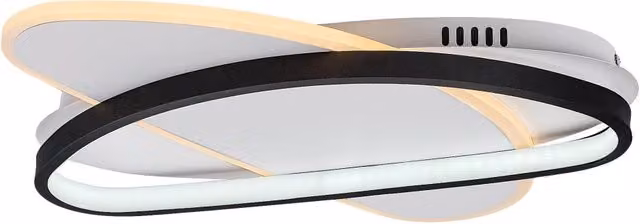 Plafoniera LED Rabalux Brantiel dimmerabile con telecomando, bianco e nero, 57W – 1