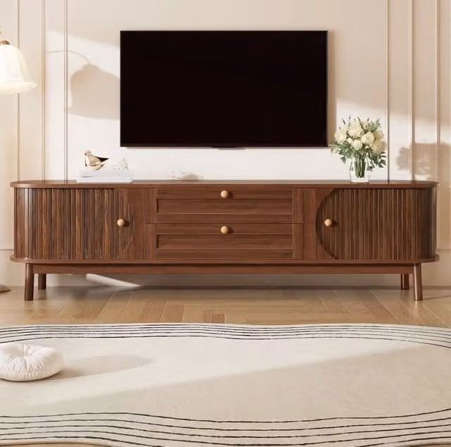 TV-Schrank con porte scorrevoli e cassetti 170 x 46 x 39;5 cm MDF noce