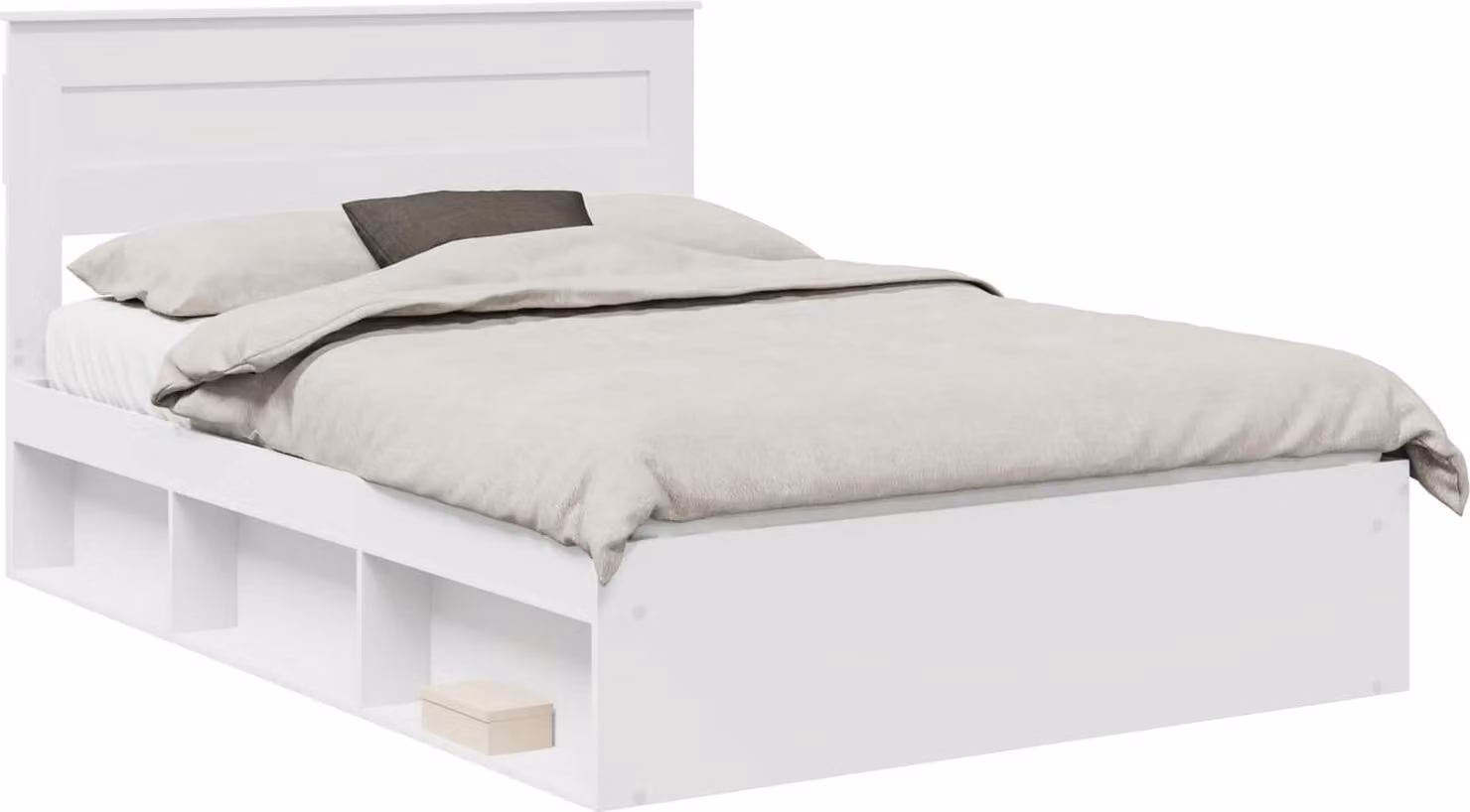 vidaXL Struttura letto con testiera bianca 140 x 200 cm in legno di pino massiccio
