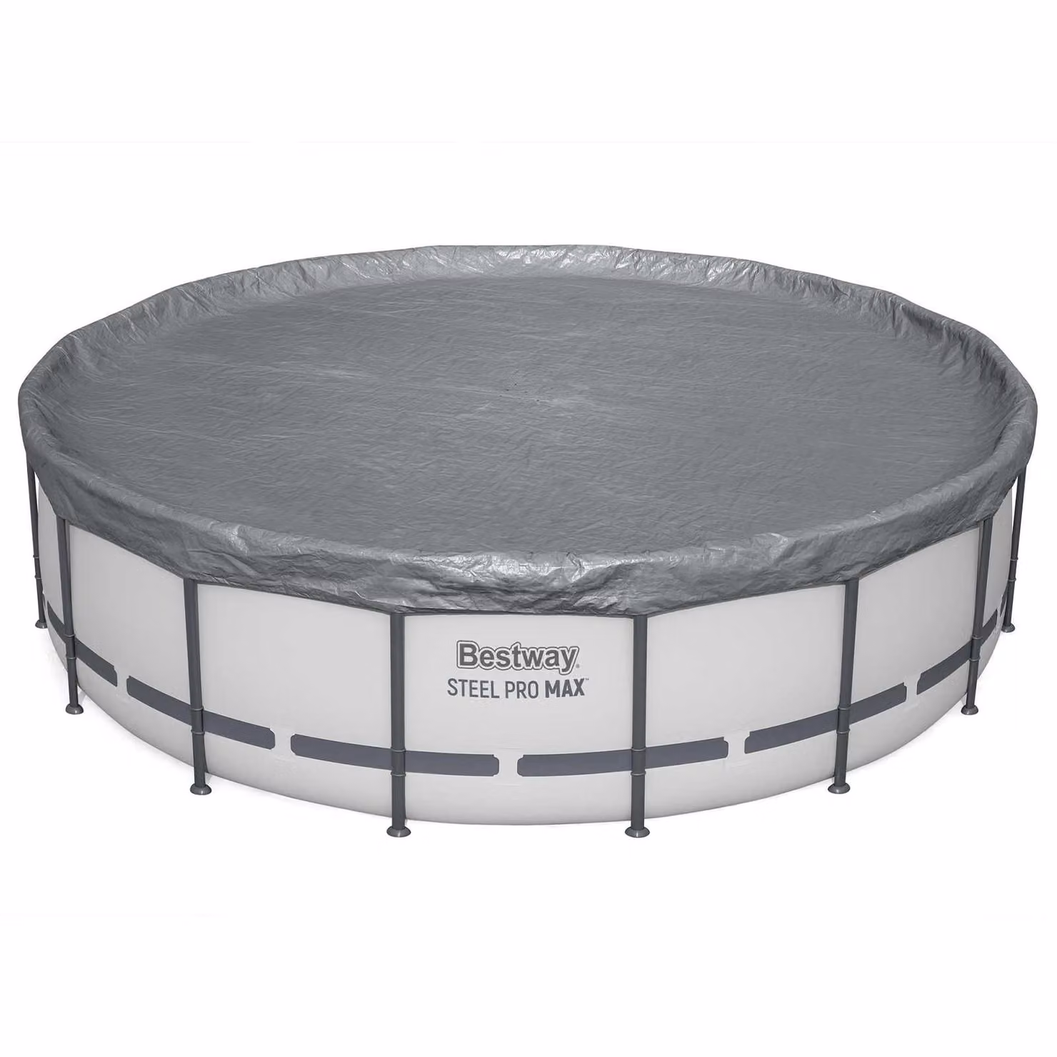 Copertura per piscina Bestway rotonda in poliestere grigio, Ø 4,88 m