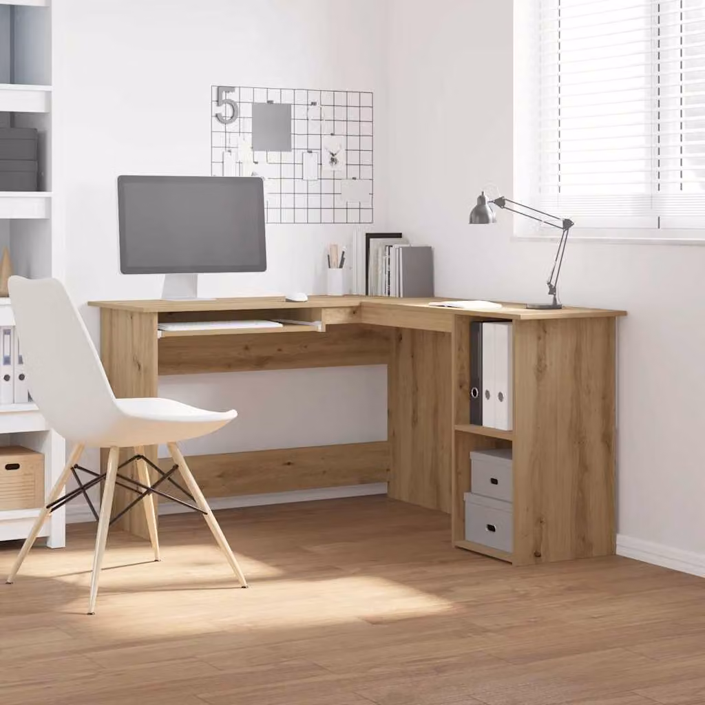Scrivania angolare moderna vidaXL in legno marrone L/P/H: 120 x 120 x 75 cm – 1