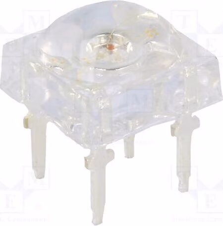 1x LED Super Flux, 7,62x7,62mm, tricolore, 3000÷4200 mcd, 130°, OSTBGAZ5D1D, diodo LED