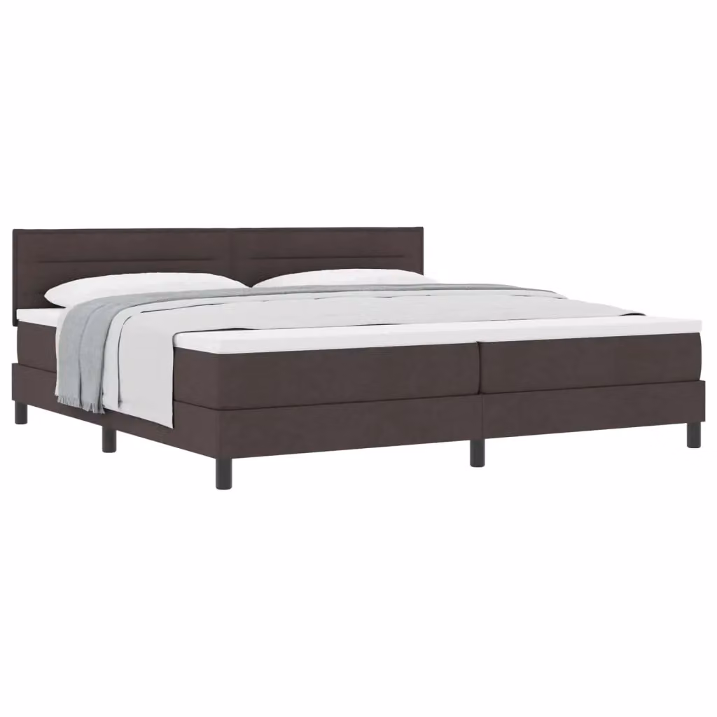 Letto matrimoniale ibrido vidaXL con testiera in tessuto marrone L: 200 cm, P: 200 cm, H: 280 cm – 2