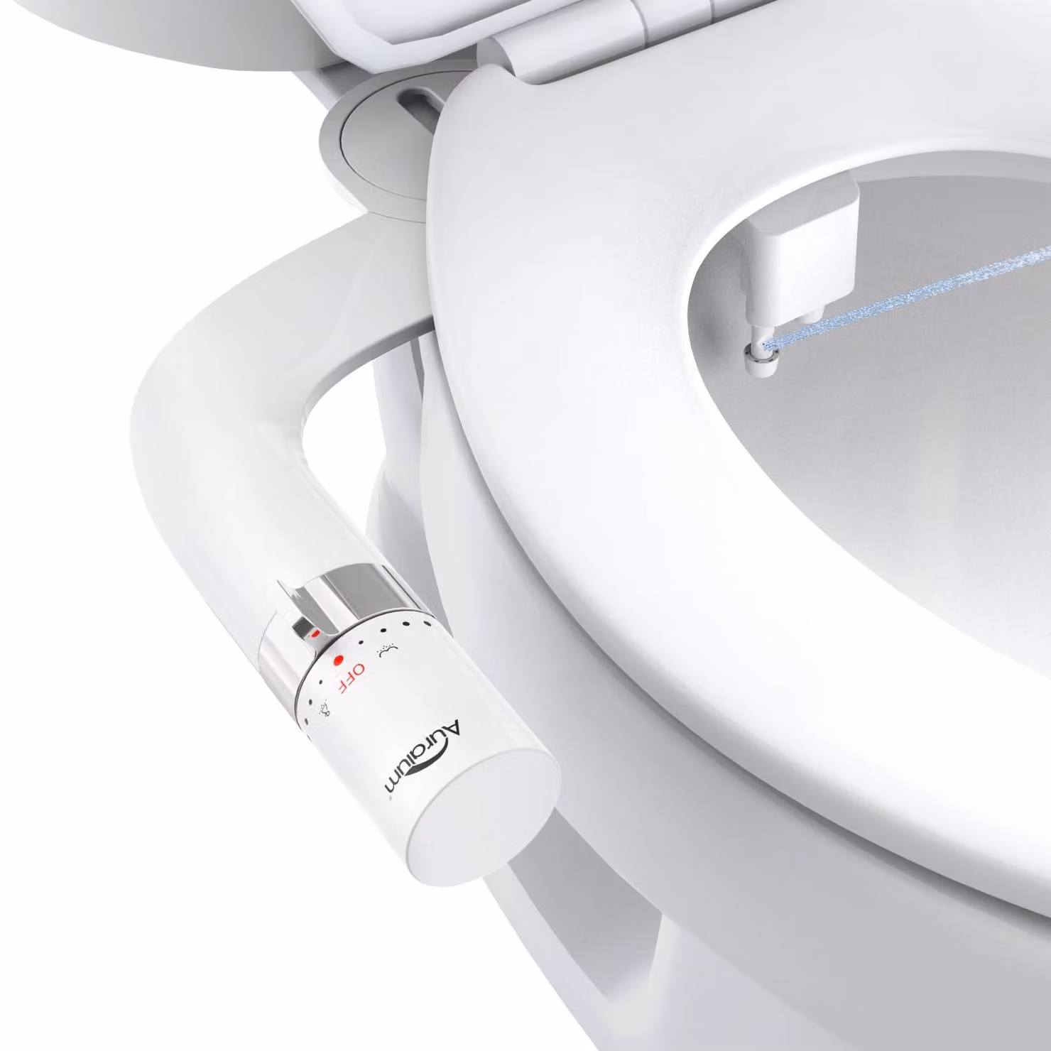 Copertura per bidet da installare sul water, ultrapiatta, con doppia spruzzatura, finitura cromata