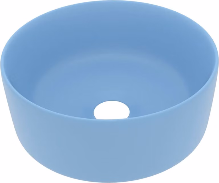 Lavandino Lusso Rotondo Azzurro Opaco 40x15 cm in Vetroceramica