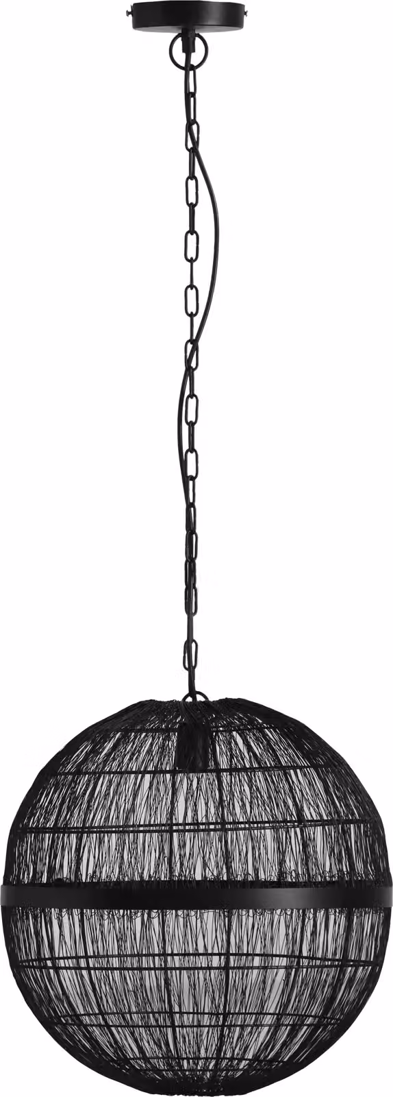 Lampada a sospensione Globo, struttura in metallo nero opaco, paralume in metallo a rete nero opaco, altezza regolabile, diametro: 400 mm, altezza: 1200 mm, esclusa lampadina: 1 x E27, 40W, 230V