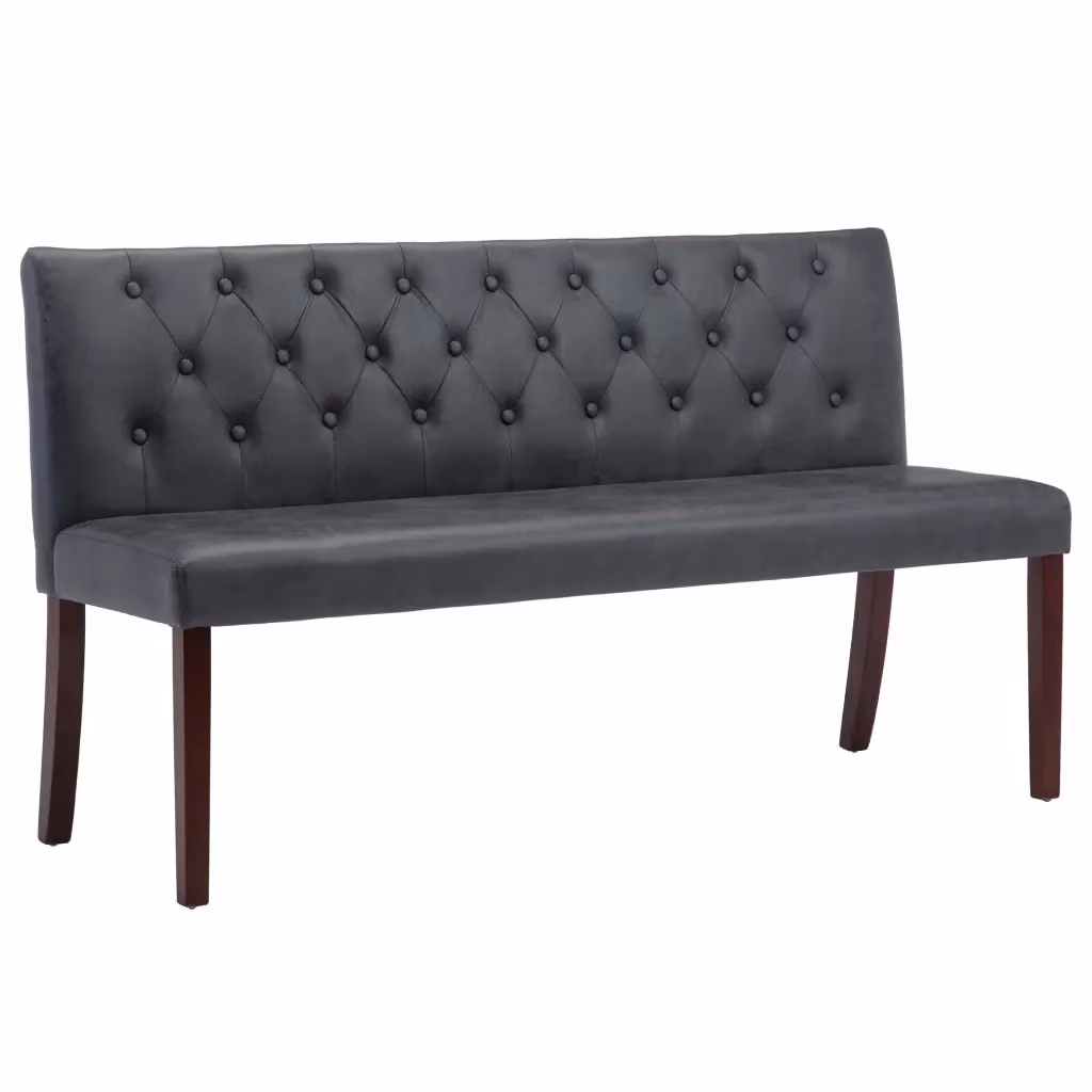 Panca vidaXL grigia in similpelle scamosciata per soggiorno e ingresso, L: 148,5 cm – 2