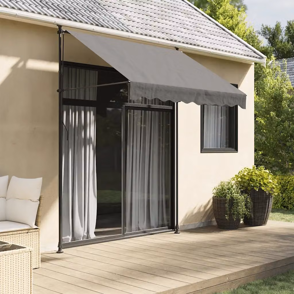 vidaXL Tenda da Sole Retrattile Antracite in Poliestere e Acciaio L: 200 cm, P: 150 cm