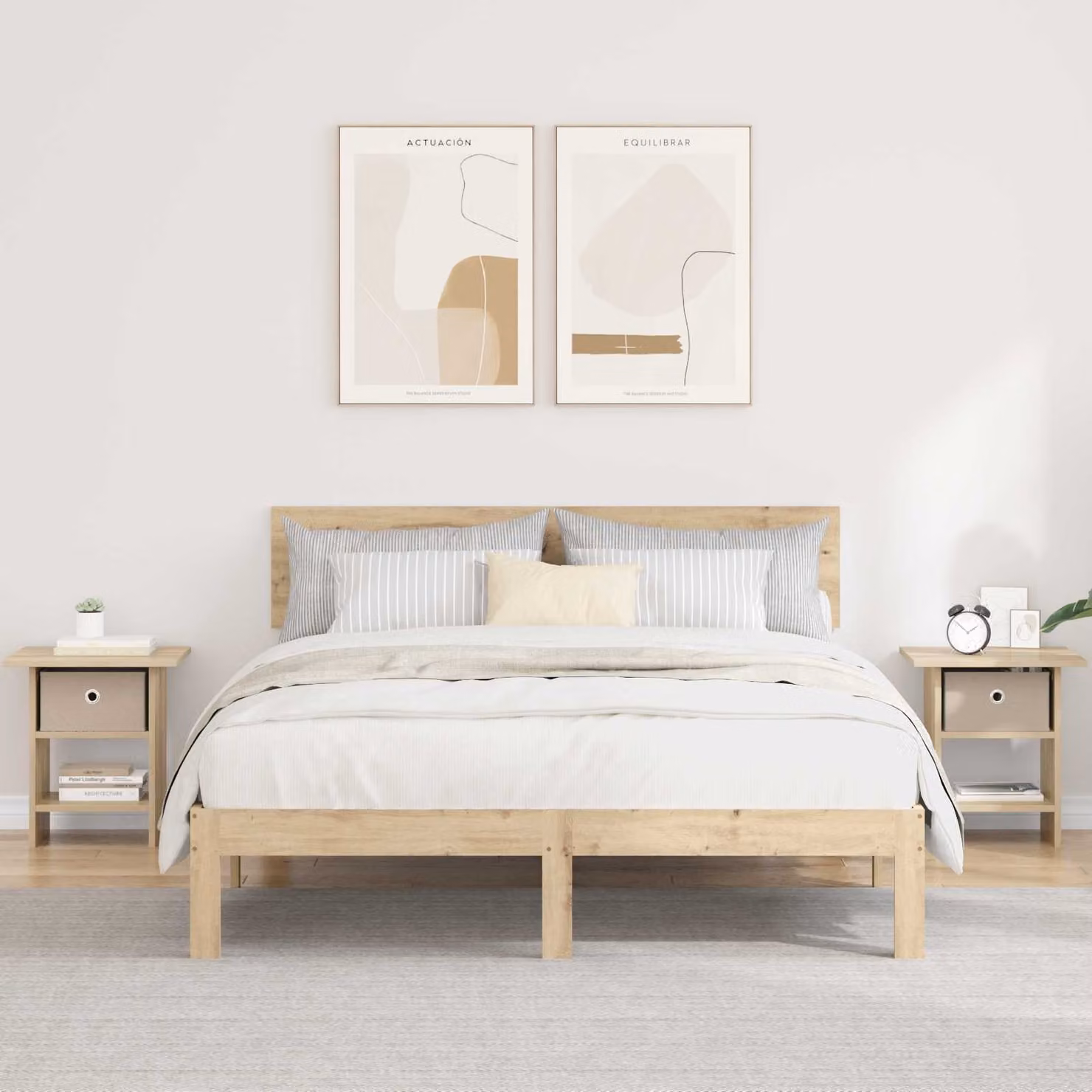 Set di 2 comodini moderni vidaXL in legno Rovere Sonoma, L 41 cm x P 40 cm x H 45 cm
