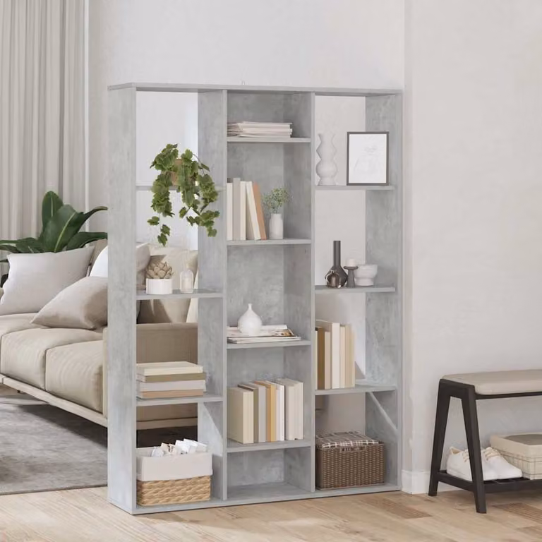 Libreria e divisorio vidaXL in multistrato grigio opaco L 100 cm x P 24 cm x H 140 cm