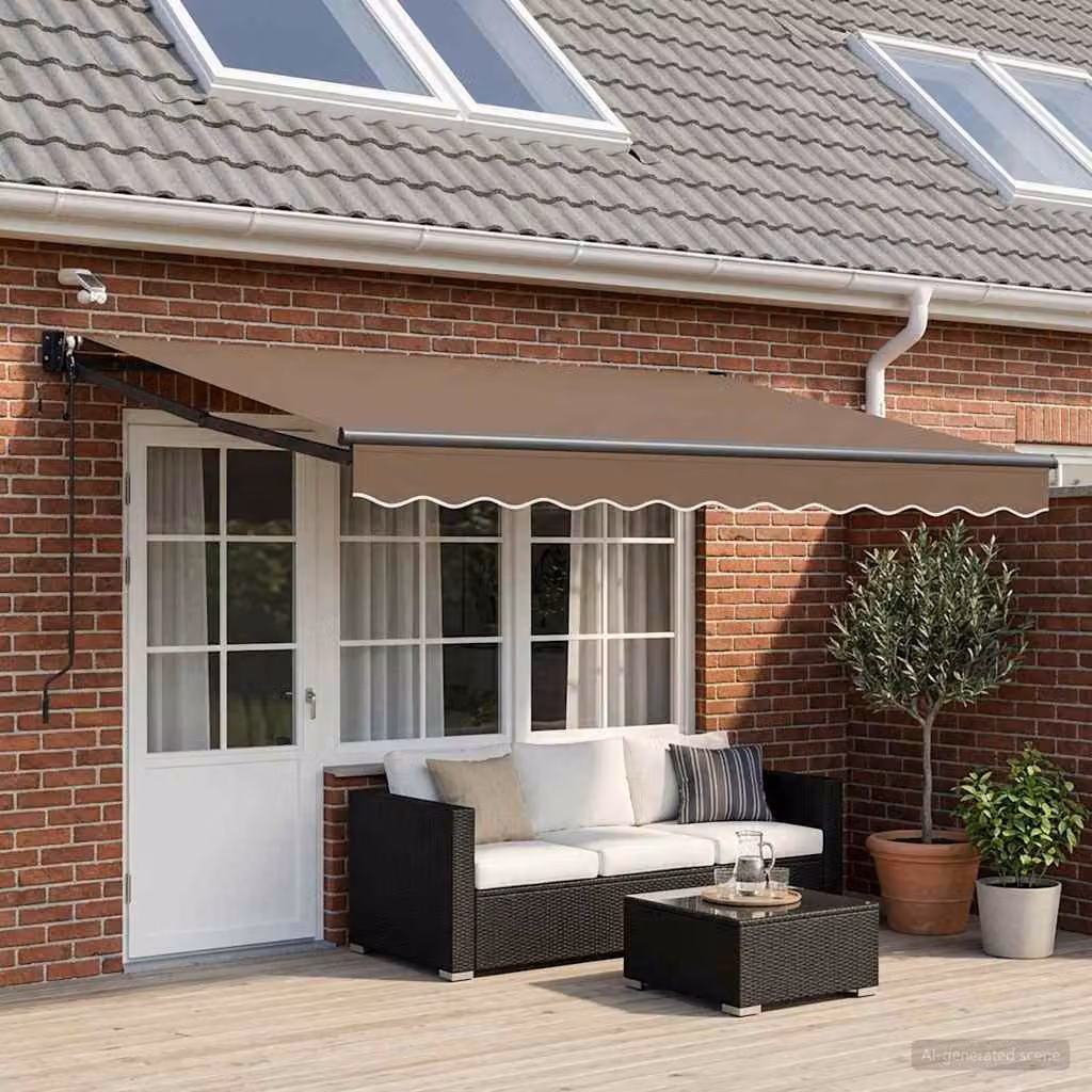 Tettuccio elettrico retrattile vidaXL in alluminio e poliestere colore beige