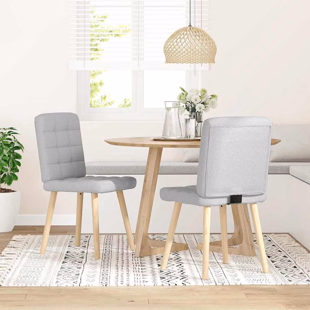 vidaXL Sedie da Pranzo 2 pz Grigio Nuvola in Tessuto