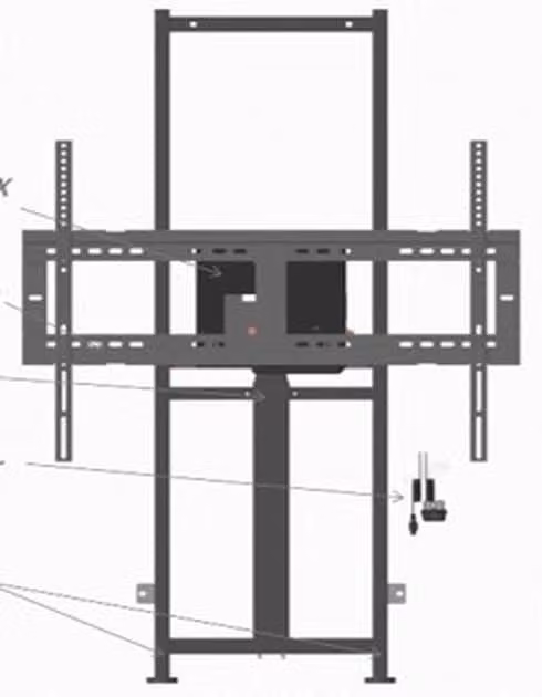 Staffa da muro motorizzata Viewsonic VB-STND-104 nera, portata 75 kg, per schermi 800x600 mm