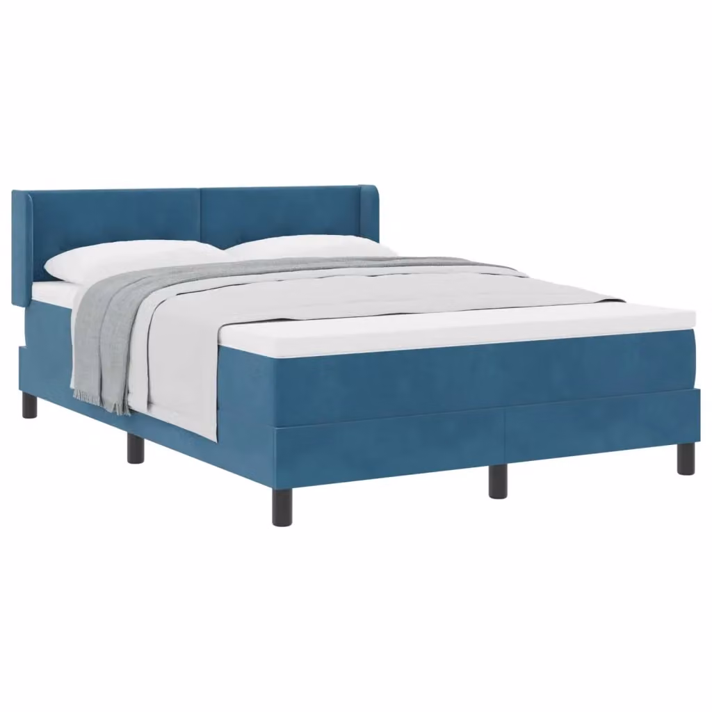 Letto ibrido con testiera in velluto blu vidaXL L: 160 cm, P: 200 cm – 2