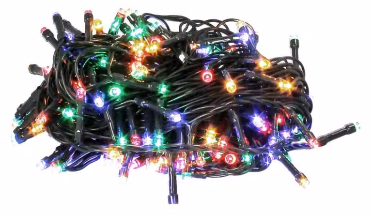Catena luminosa a LED, 50 LED, 4,5 metri, grado di protezione IP44, alimentazione a batteria, adatta per interni ed esterni