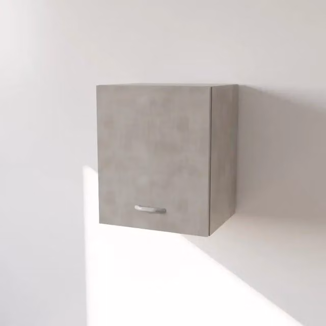 Pensile cucina Calandrelli con 1 anta, colore grigio cemento, H 48 x L 60 x P 33 cm