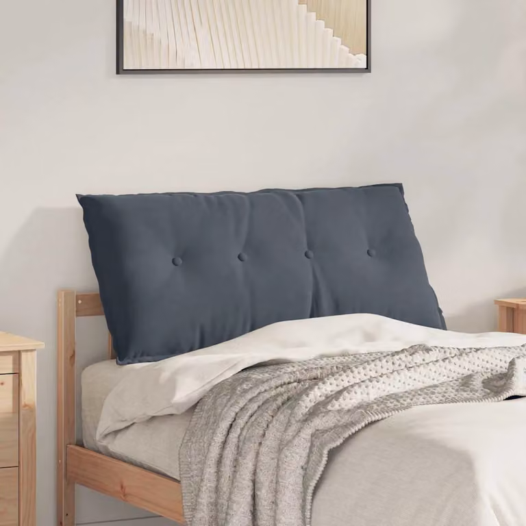 vidaXL Cuscino per Schiena Grigio in Velluto a Costine con Rivestimento Rimovibile L: 100 cm, H: 50 cm