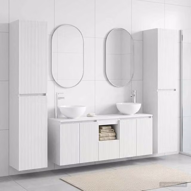 Set di mobili per il bagno 5 pz Bianco 195 x 35 x 100 cm 3406023