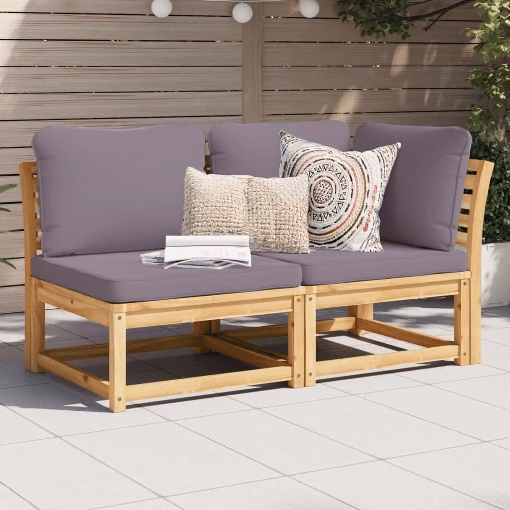 Maison Exclusive - Set da giardino 2 pezzi con cuscini in legno massello di acacia