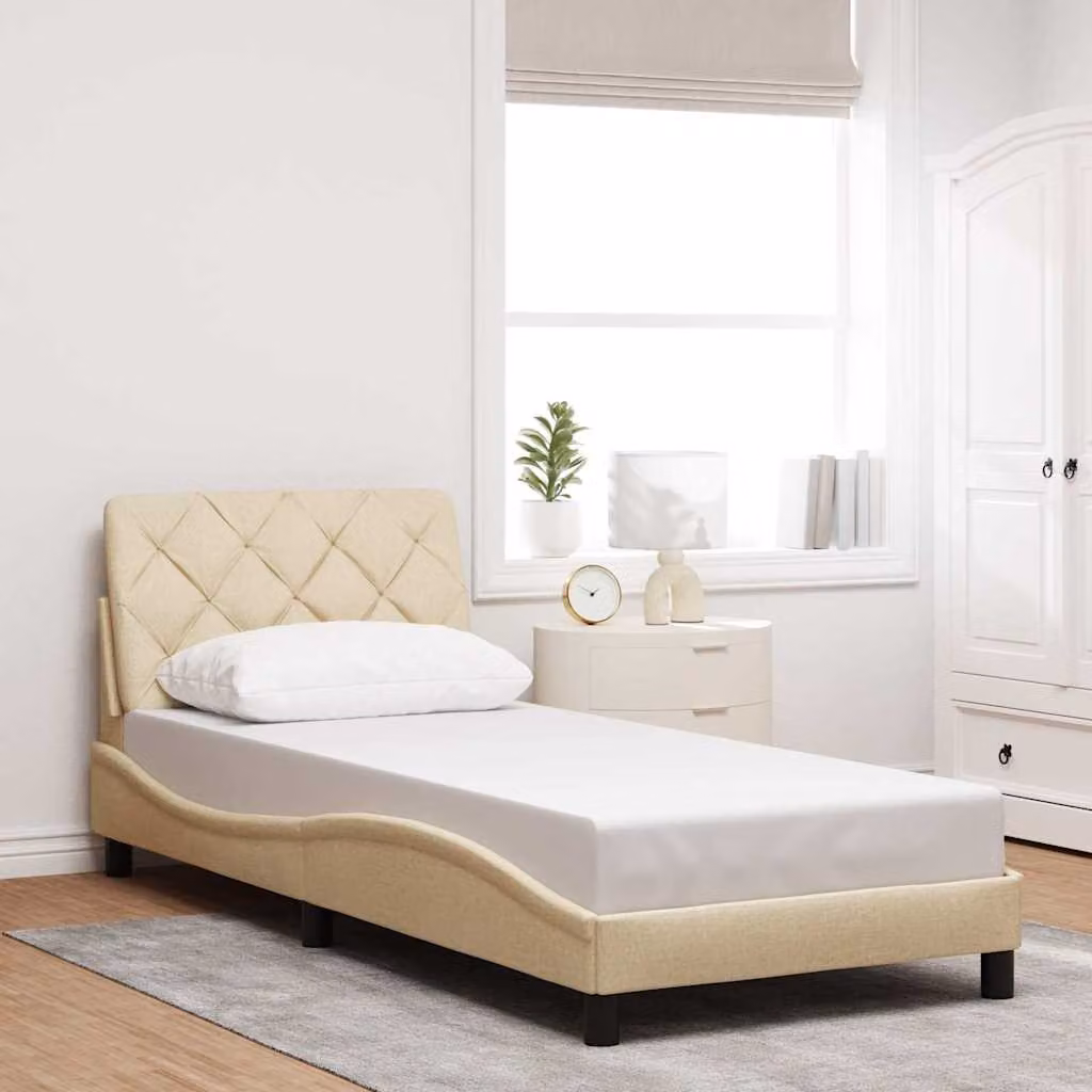 Giroletto vidaXL senza materasso in tessuto beige L 90 cm x P 200 cm